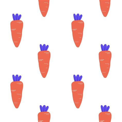 Premium Vector Carrot On White Background Seamless Pattern