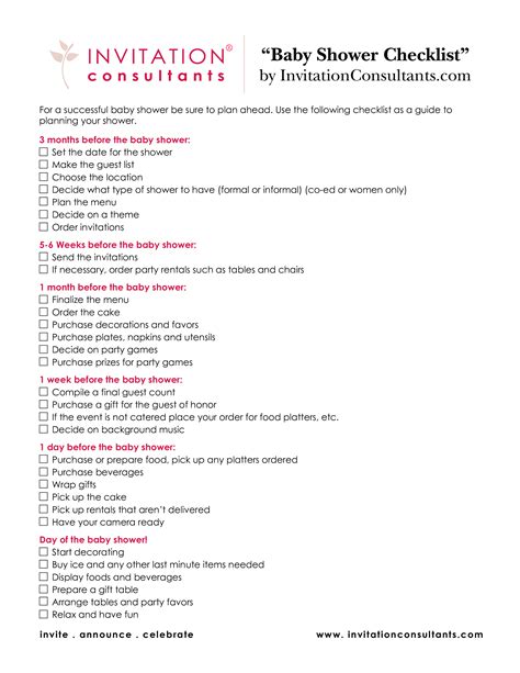 Sample Baby Shower Checklist How To Create A Baby Shower Checklist