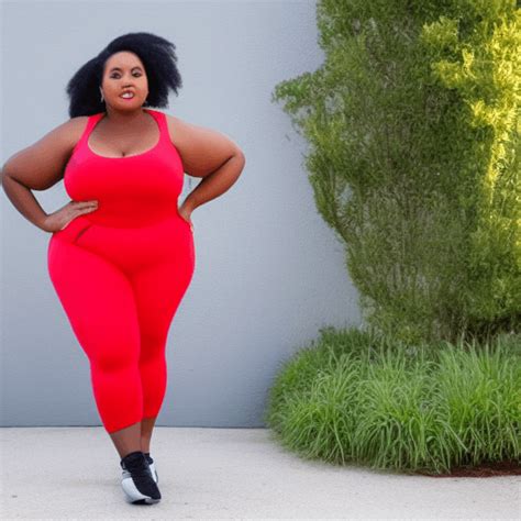 curvy black woman in activewear · creative fabrica
