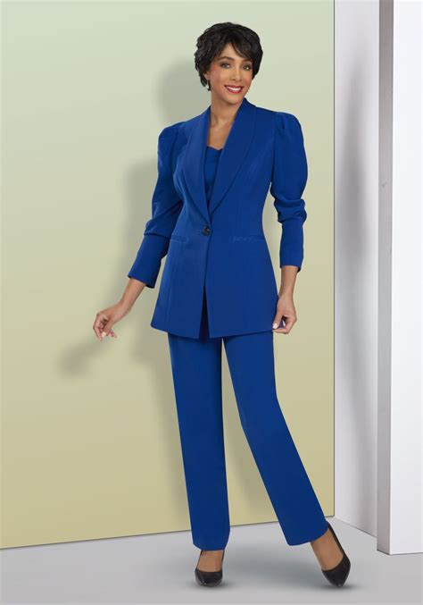 French Novelty Ben Marc Executive 11907 Ladies Puff Sleeve Pant Suit