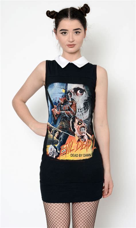 Evil Dead 2 Collar Dress Horror Clothes Womens Fashion