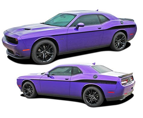 Dodge Challenger Door Stripes Roadline Redline Side Body Decals Wide