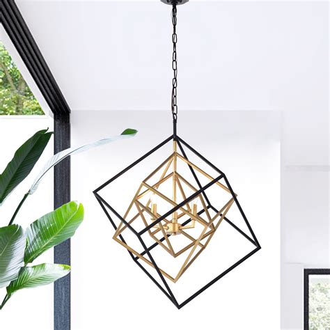 Large Black Geometric Chandelier Thanks To The Geometric Shapes It
