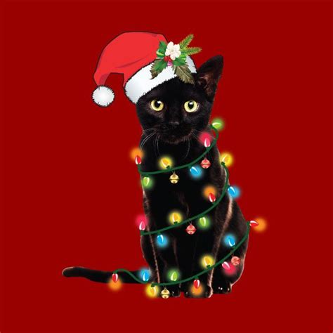 Santa Black Cat Tangled Up In Lights Christmas Santa Santa Cat Mug