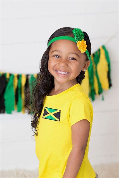 Yellow Jamaican Flag T Shirt Yellow Gold Girls Shirt Girls Jamaica