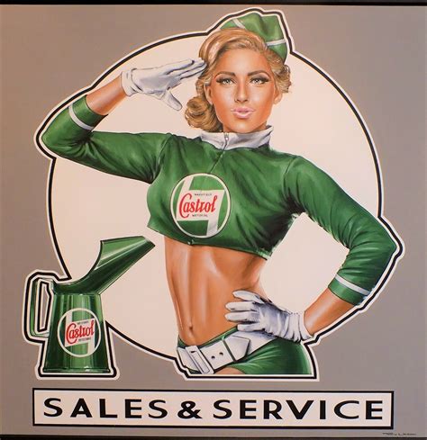 Castrol Racing Pin Up Girl Sales And Service High Quality 17inx175in