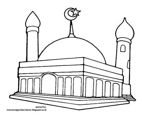 Masjid kartun hitam putih www tollebild com dalam gambar mewarnai. Gambar Mewarnai Masjid - ClipArt Best