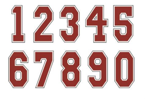 Varsity Number Set Font Logo Emblem Monogram Cut Svg Etsy
