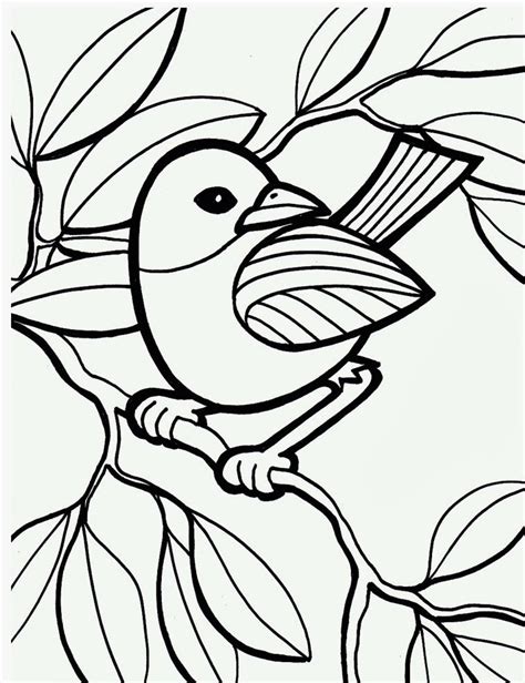 Coloring Page World Bird On Branch
