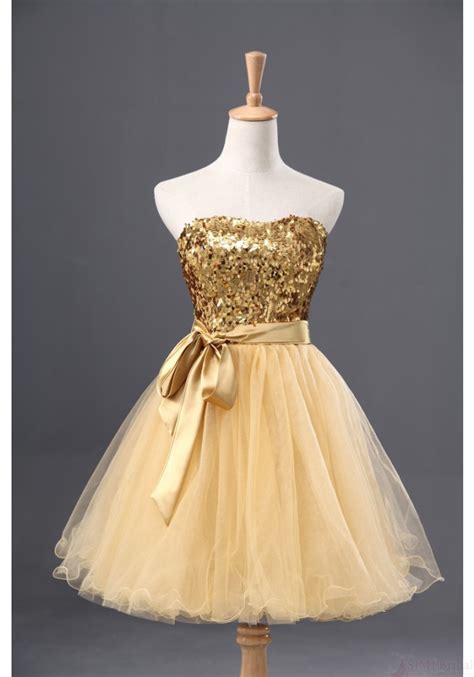 Tulle Homecoming Dress Gold Homecoming Dressgraduation Dress