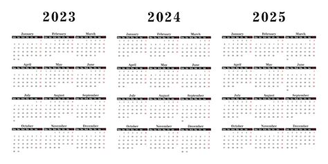 Kalender 2023 2024 En 2025 Week Begint Op Maandag Basis Zakelijke