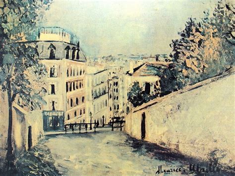 Maurice Utrillo Lithograph Print On Canvas Rue De Montmartre Paris