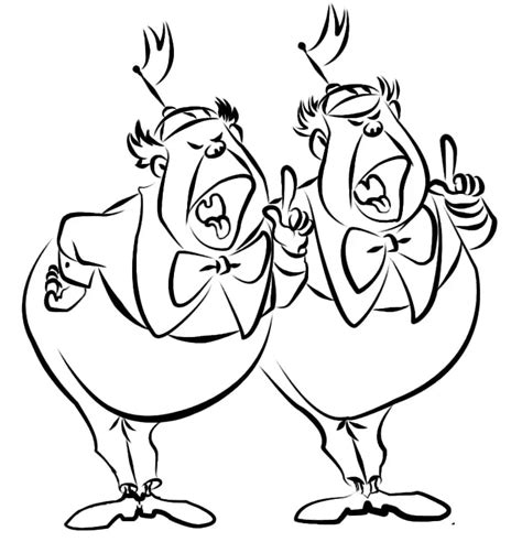 Tweedledum And Tweedledee Coloring Page