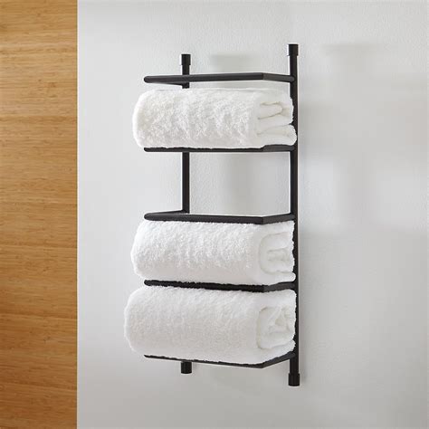 Black Wall Mount Towel Rack Reviews Crate And Barrel Diy Bathroom