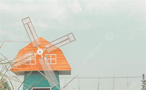 Background Foto Rumah Dengan Kincir Angin Kincir Angin Rumah Kincir Angin Belanda Latar