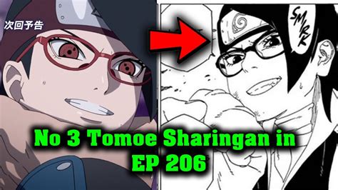 Sarada Does Not Get Her 3 Tomoe Sharingan In EP 206 YouTube