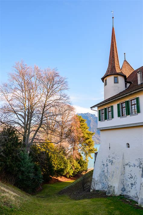 Building in the 19th and 20th centuries. Spiez castle, Switzerland