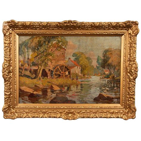 Early 20th Century Old Mill Oil Painting For Sale At 1stdibs