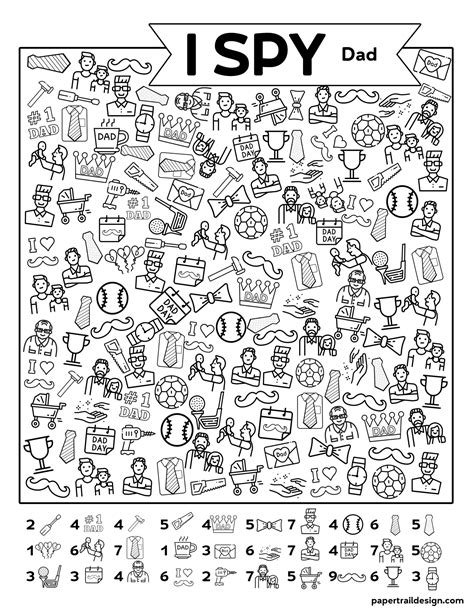 Free Printable I Spy Fathers Day Activity Paper Trail Design