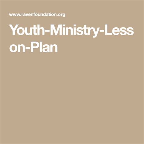 Youth Ministry Lesson Plan Youth Ministry Lessons How To Plan Youth