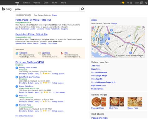 Microsoft Bing Testing Showing Alternative Search