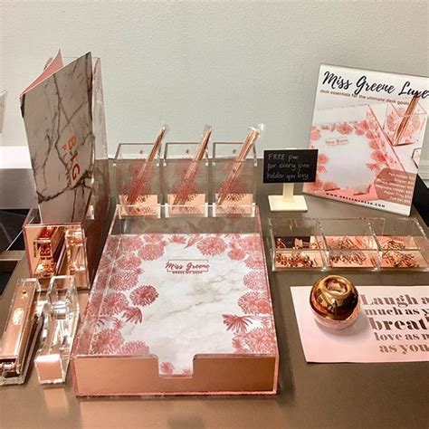 Size select color gold rose gold. The Miss Greene Rose Gold Floral set in all its glory! Desk organizers that truly impress! Pr ...