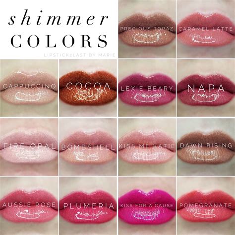 Current LipSense Shimmer Colors Available As Of 10 9 2017 Lipsense