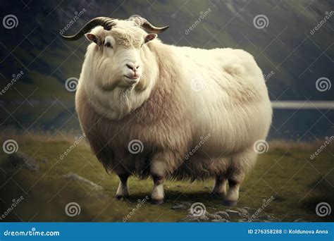 Very Fat Goat Created With Generative Ai Technology Stock Illustration