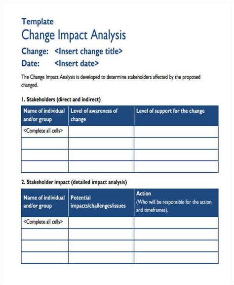 These changes can be vital and make effect on. FREE 8+ Impact Analysis Templates in MS Word | PDF | Google Docs | Pages