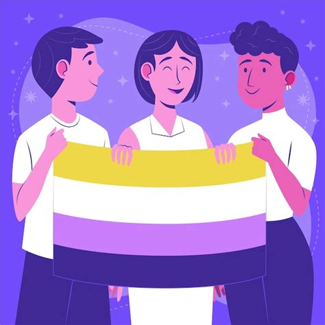 Free Vector Organic Flat Non Binary People Illustration