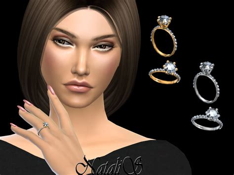 Round Cut Pave Engagement Ring By Natalis From Tsr Sims 4 Downloads