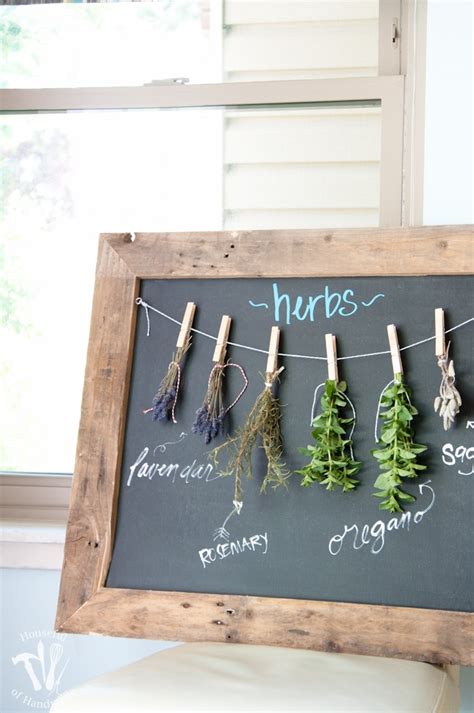 Diy Rustic Chalkboard Herb Drying Rack A Houseful Of