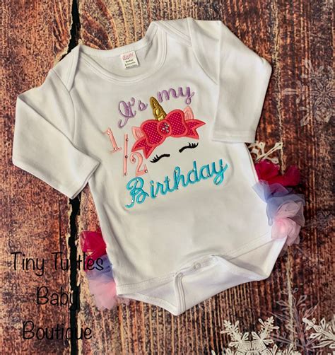 Magical Half Birthday Onesie Tiny Turtles Baby