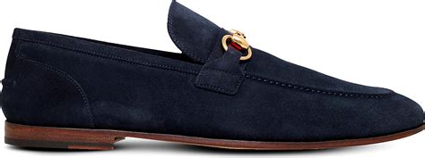 Gucci Elanor Horsebit Suede Loafers In Blue For Men Lyst