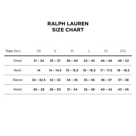Ralph Lauren Mens Size Chart