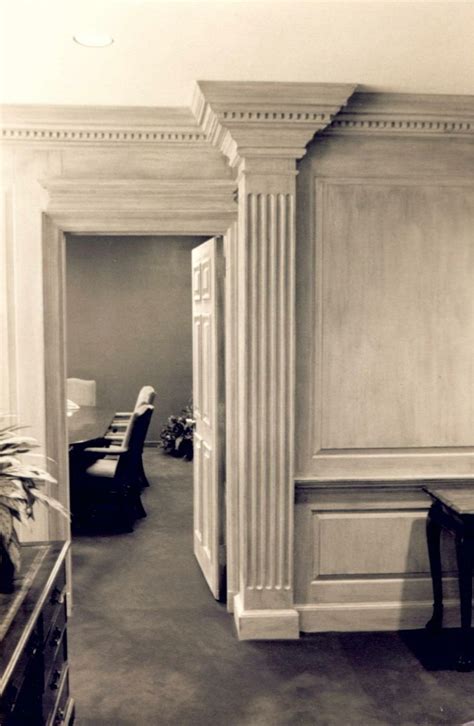 Library Paneling With Fluted Pilaster And Built Up Molding Paneling