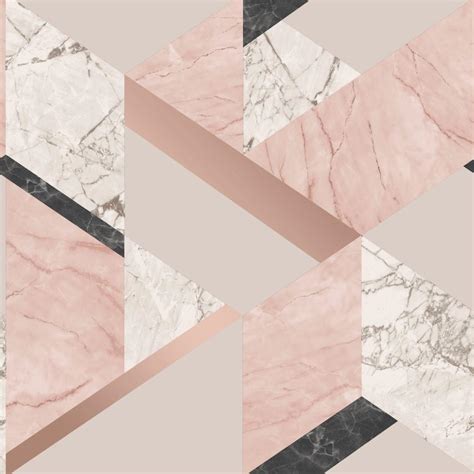 Pink Rose Gold Marble Geometric Wallpaper Brokers Melbourne Stock Store