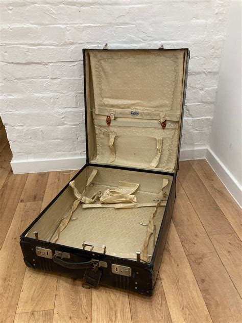 Vintage Rev Robe Navy Leather Suitcase Travelling Wardrobe Etsy