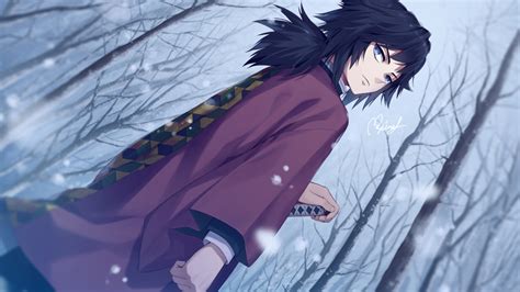All of these high quality desktop backgrounds are available in hd format. Demon Slayer Giyuu Tomioka Standing Slanting With Background Of Dry Trees And Snow Falling HD ...