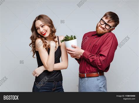 Shy Male Nerd Presents Image And Photo Free Trial Bigstock
