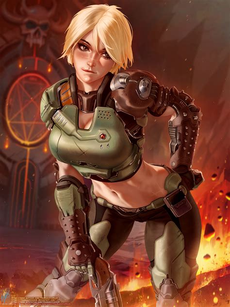 Wallpaper Themaestronoob Game Doom Azab 2016 Doom Eternal Gadis Anime 2d Gadis Gadis