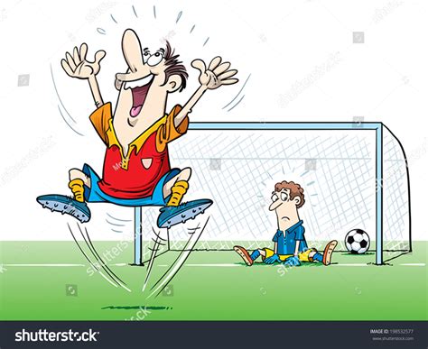Happy Soccer Player After Scoring Goal Stock Vector 198532577