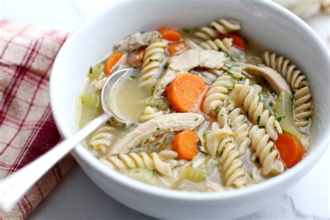 This can be 'soupy' with more broth; Chicken Soup from Scratch (in Under an Hour!)