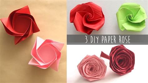 3 Easy Diy Paper Rose Paper Roses Diy Roses Diy Paper