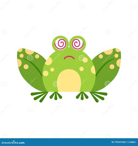 Illustration Portrait Of Frog Expression Cute Stupefaction Frog Face