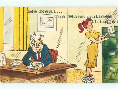 Pre 1980 Risque Comic Sexy Girl Secretary Noticed By The Boss Ab6929