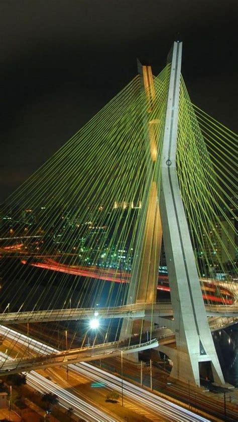 Octavio Frias De Oliveira Bridge Sao Paulo Brazil Cable Stayed