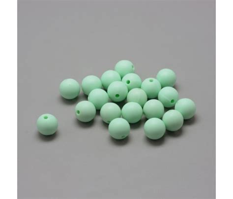 Light Teal Silicone Bead 12mm Smooth Round Golden Age Beads