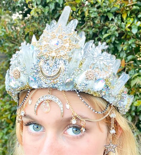 White Light Crystal Queen Crown — Summers Dreaming Mermaid Crowns