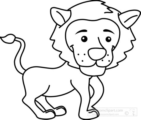 Animals Black And White Outline Clipart Young Tiger Cub Black White